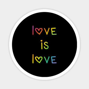 Love Is Love Rainbow Ombre with Hearts Magnet